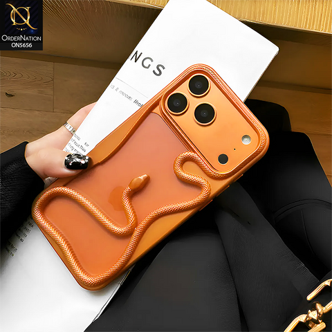 iPhone 17 Pro Max Cover - Orange-  New Trendy 3D Animal Soft Case