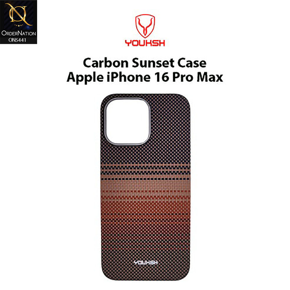 iPhone 16 Pro Max Cover - Design 1 - Premium Youksh Slim Carbon Fiber Texture Shell Case