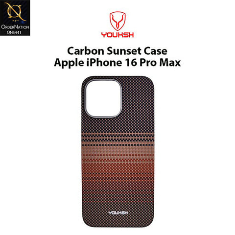 iPhone 16 Pro Max Cover - Design 1 - Premium Youksh Slim Carbon Fiber Texture Shell Case
