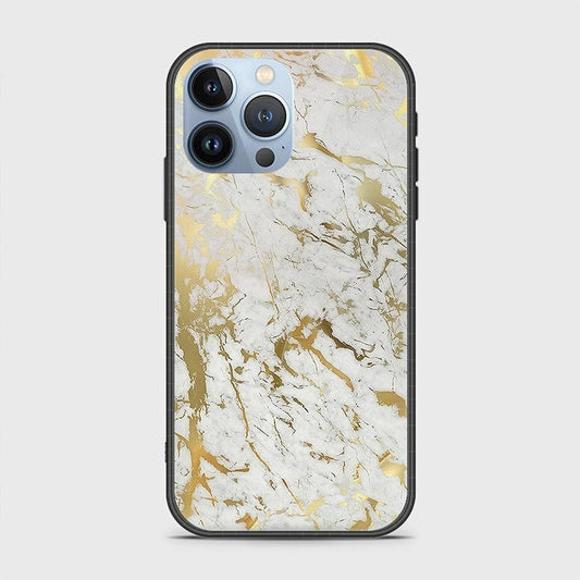 iPhone 13 Pro Cover - White Marble Series - D10 - HQ Ultra Shine Premium Infinity Glass Soft Silicon Borders Case ( Fast Delivery )