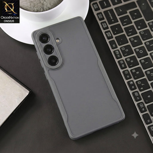 Samsung Galaxy S25 Cover - Gray -  High Grade Quality Matte Sillica Soft Case With Additional Side Texture