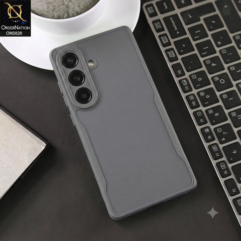 Samsung Galaxy S25 Cover - Gray -  High Grade Quality Matte Sillica Soft Case With Additional Side Texture