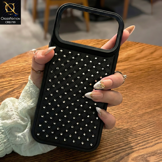 iPhone 17 Pro Max Cover - Black - New CLassic  Small Shiny Crystals Fine Case With Metal Camera Ring