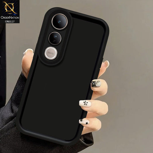 Vivo V50 Lite Cover - Black - Soft Silicone Case With Round Bumper Matte TPU Shockproof Cover