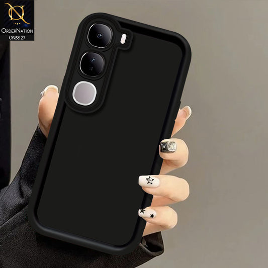 Vivo Y300 Cover - Black - Soft Silicone Case With Round Bumper Matte TPU Shockproof Cover