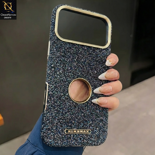 iPhone 17 Pro Max - Black - New Rimbmax Premium Rhinestone Sparkle Back Cover with Metallic Camera Protection