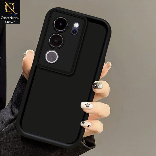 Vivo V29 Cover - Black - Soft Silicone Case With Round Bumper Matte TPU Shockproof Cover
