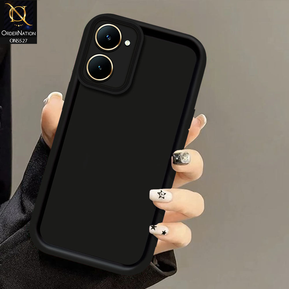 Vivo Y03 Cover - Black - Soft Silicone Case With Round Bumper Matte TPU Shockproof Cover