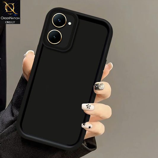 Vivo Y03 Cover - Black - Soft Silicone Case With Round Bumper Matte TPU Shockproof Cover