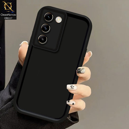 Vivo V30 Lite 4G Cover - Black - Soft Silicone Case With Round Bumper Matte TPU Shockproof Cover