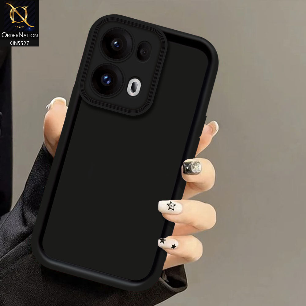 Oppo Reno 13 Pro Cover - Black - Soft Silicone Case With Round Bumper Matte TPU Shockproof Cover