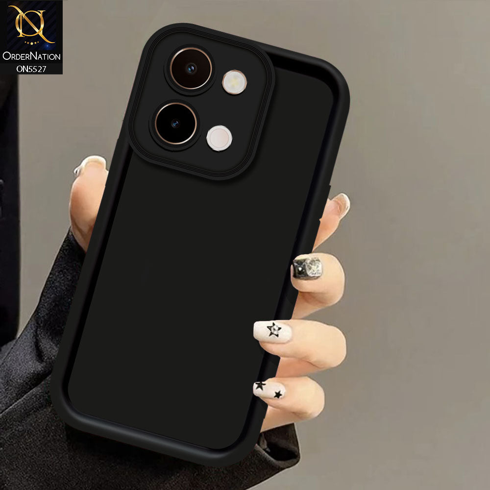 Vivo Y28 4G Cover - Black - Soft Silicone Case With Round Bumper Matte TPU Shockproof Cover