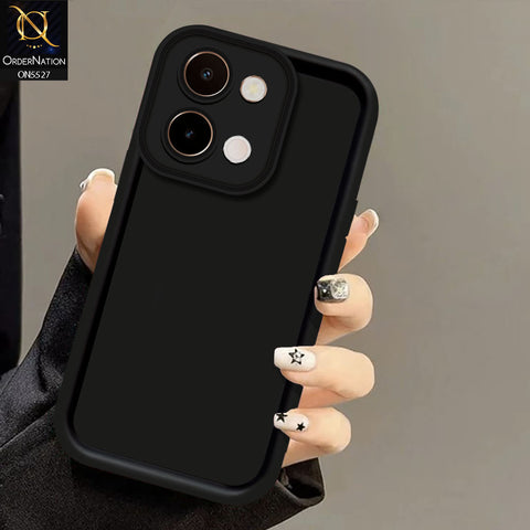 Vivo Y28 4G Cover - Black - Soft Silicone Case With Round Bumper Matte TPU Shockproof Cover