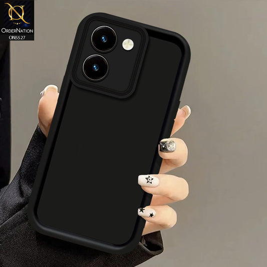 Vivo Y36 4G Cover - Black - Soft Silicone Case With Round Bumper Matte TPU Shockproof Cover