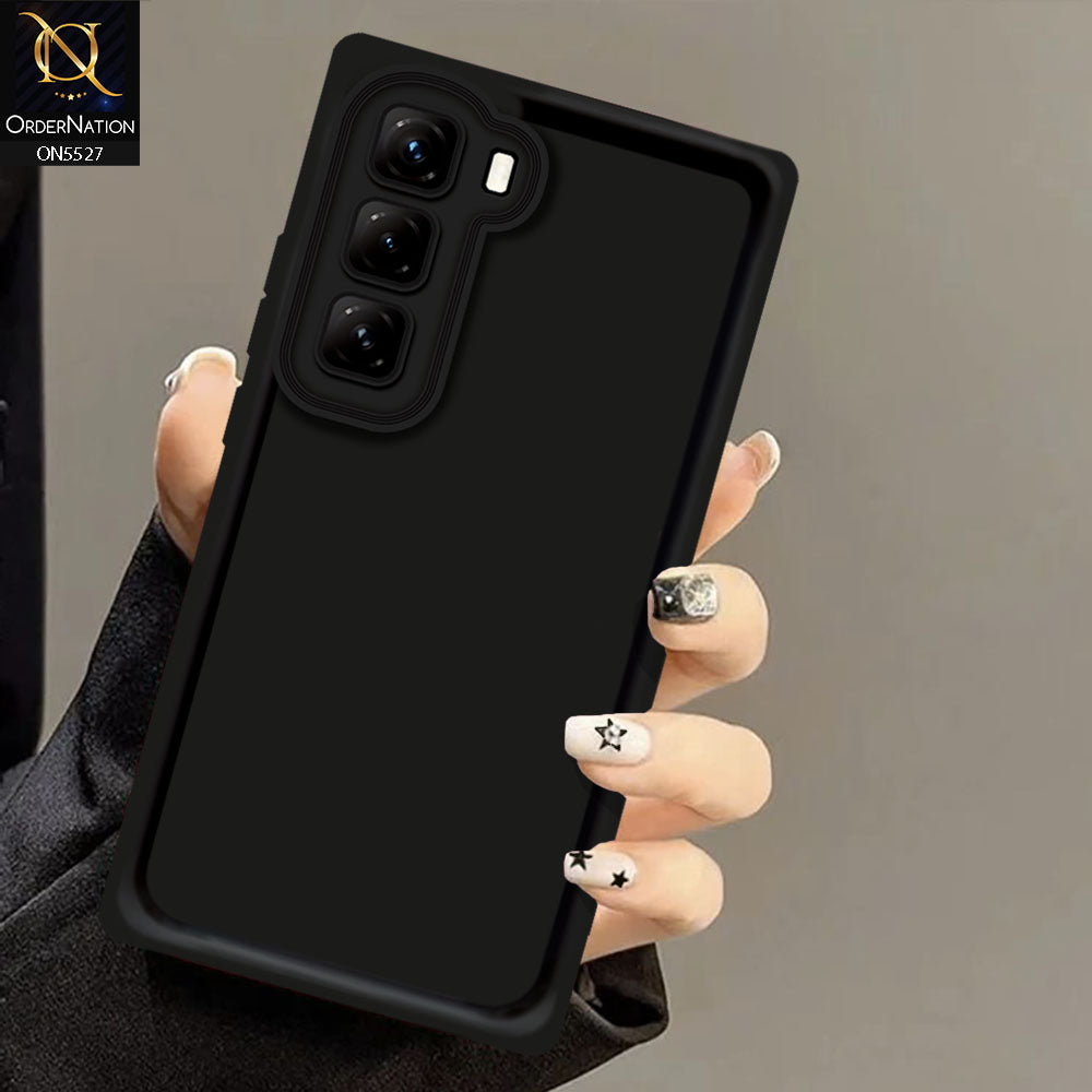 Infinix Hot 50 Pro Plus Cover - Black - Soft Silicone Case With Round Bumper Matte TPU Shockproof Cover
