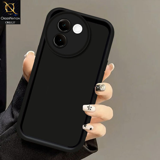 Vivo V30e Cover - Black - Soft Silicone Case With Round Bumper Matte TPU Shockproof Cover