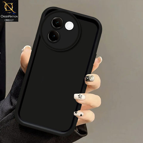 Vivo V30e Cover - Black - Soft Silicone Case With Round Bumper Matte TPU Shockproof Cover