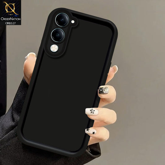 Vivo Y04 Cover - Black - Soft Silicone Case With Round Bumper Matte TPU Shockproof Cover
