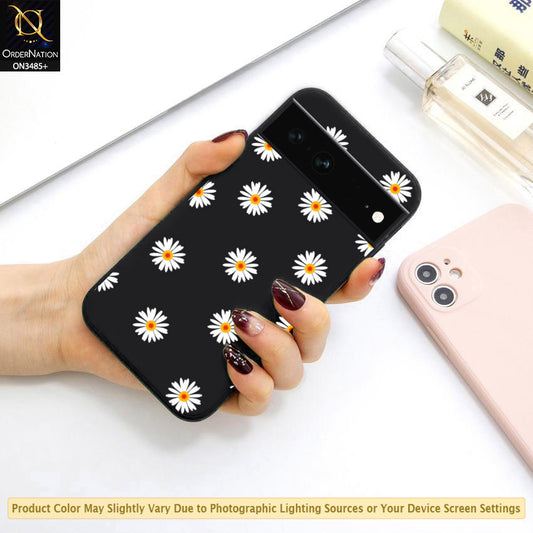 Google Pixel 7 Cover - ONation Daisy Series - HQ Liquid Silicone Elegant Colors Camera Protection Soft Case (Fast Delivery)(M)