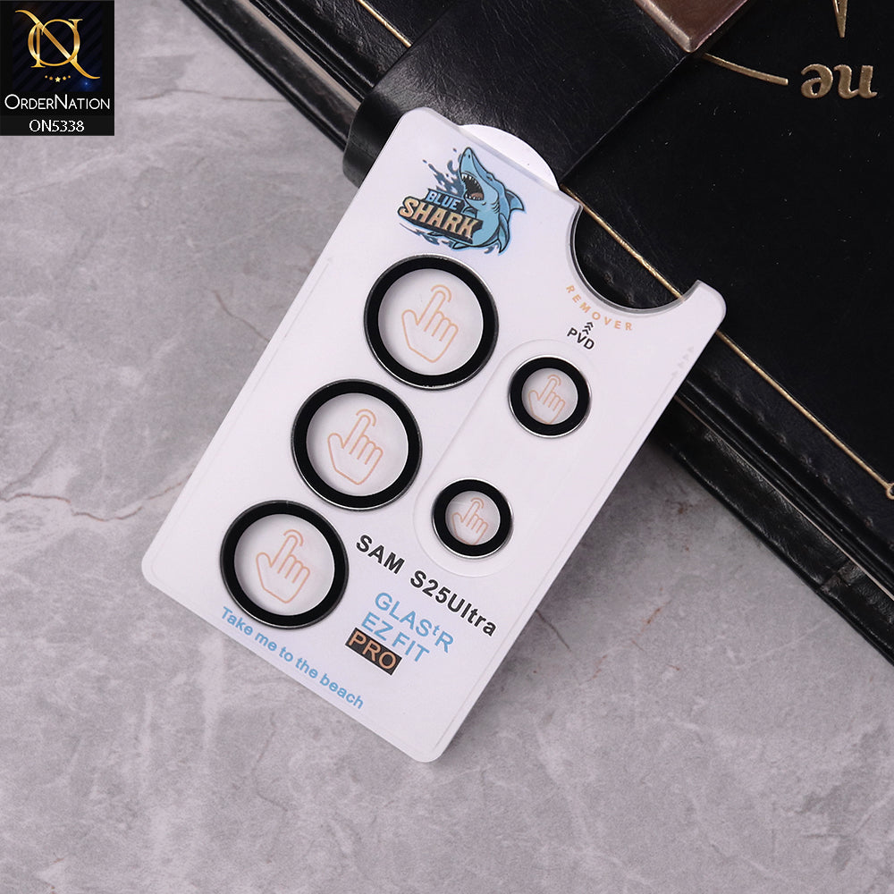 Samsung Galaxy S25 Ultra Camera Protector - Black - Blue Shark Metal Frame Camera Protector