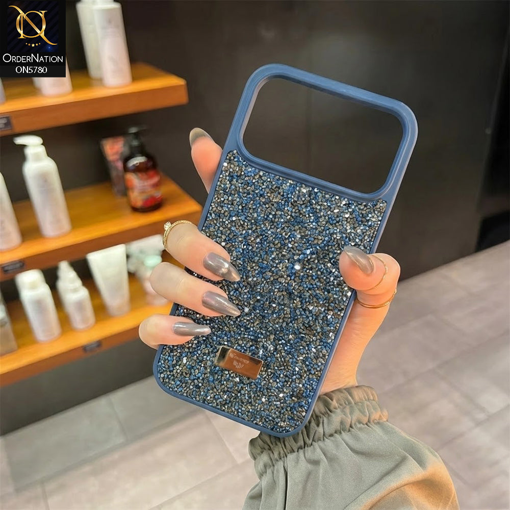 iPhone 17 Pro Max Cover - Blue - Luxury Bling Rhinestones Diamond shiny Glitter Soft TPU Case