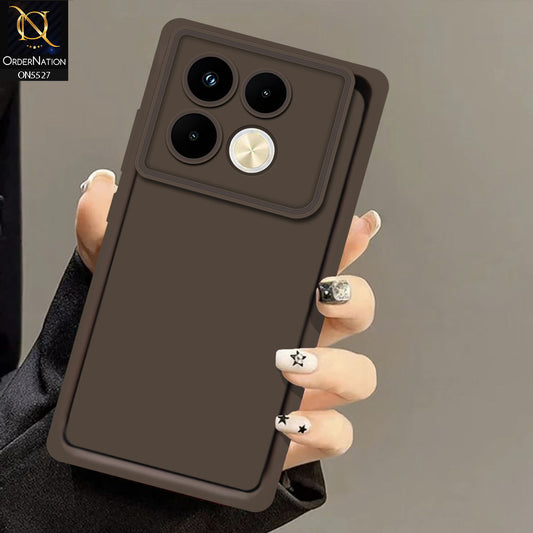 Infinix Note 40 Pro Plus Cover - Brown - Soft Silicone Case With Round Bumper Matte TPU Shockproof Cover