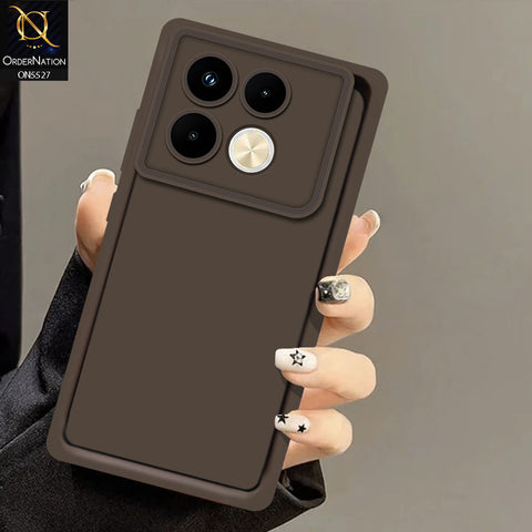 Infinix Note 40 Pro Plus Cover - Brown - Soft Silicone Case With Round Bumper Matte TPU Shockproof Cover