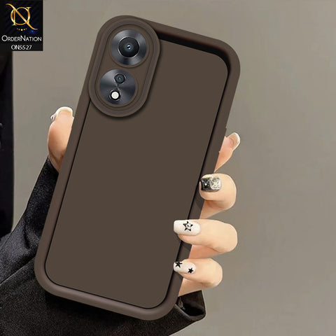 Oppo A78 4G Cover - Brown -Soft Silicone Case With Round Bumper Matte TPU Shockproof Cover