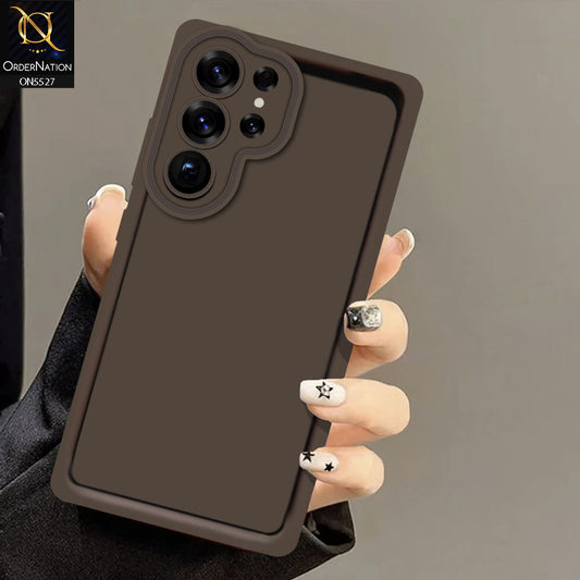 Samsung Galaxy S25 Ultra Cover - Brown -Soft Silicone Case With Round Bumper Matte TPU Shockproof Cover