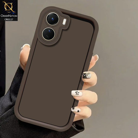 Vivo Y16 Cover - Brown -Soft Silicone Case With Round Bumper Matte TPU Shockproof Cover