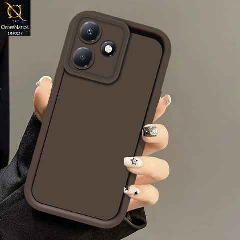 Infinix Hot 30 Play Cover - Brown -Soft Silicone Case With Round Bumper Matte TPU Shockproof Cover
