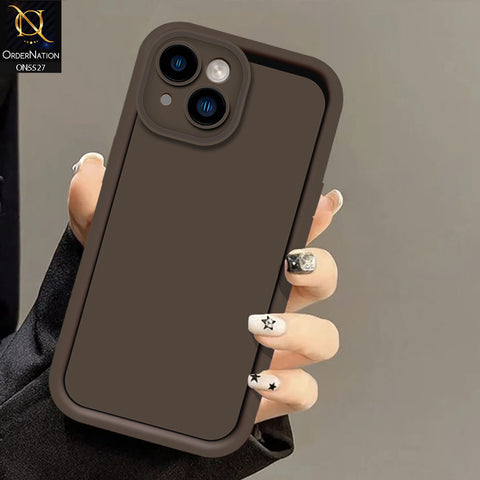 iPhone 14 Plus Cover - Brown -Soft Silicone Case With Round Bumper Matte TPU Shockproof Cover