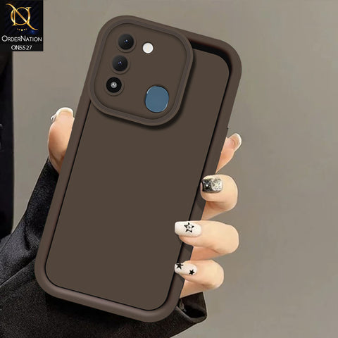 Tecno Spark 8C Cover - Brown -Soft Silicone Case With Round Bumper Matte TPU Shockproof Cover