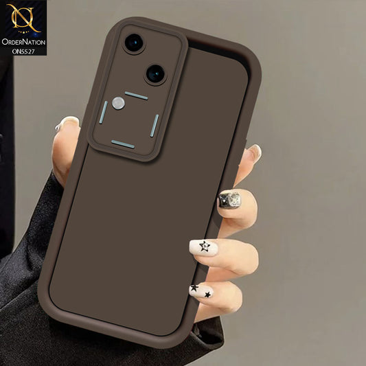 Vivo V30 Cover - Brown -Soft Silicone Case With Round Bumper Matte TPU Shockproof Cover