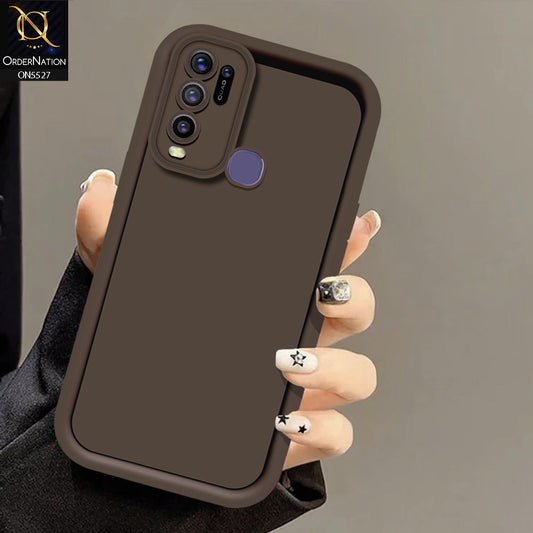 Vivo Y30 Cover - Brown -Soft Silicone Case With Round Bumper Matte TPU Shockproof Cover