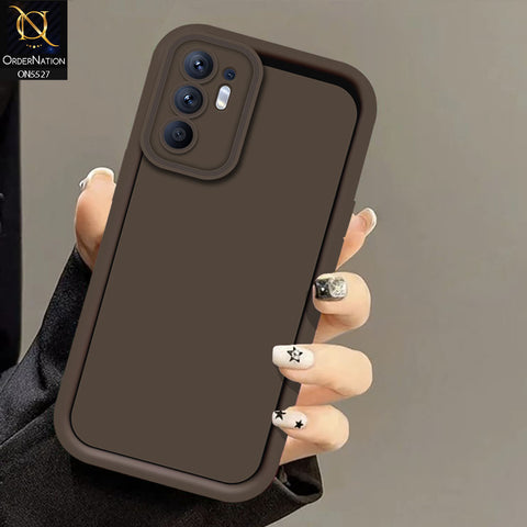 Oppo Reno 6 Cover - Brown -Soft Silicone Case With Round Bumper Matte TPU Shockproof Cover