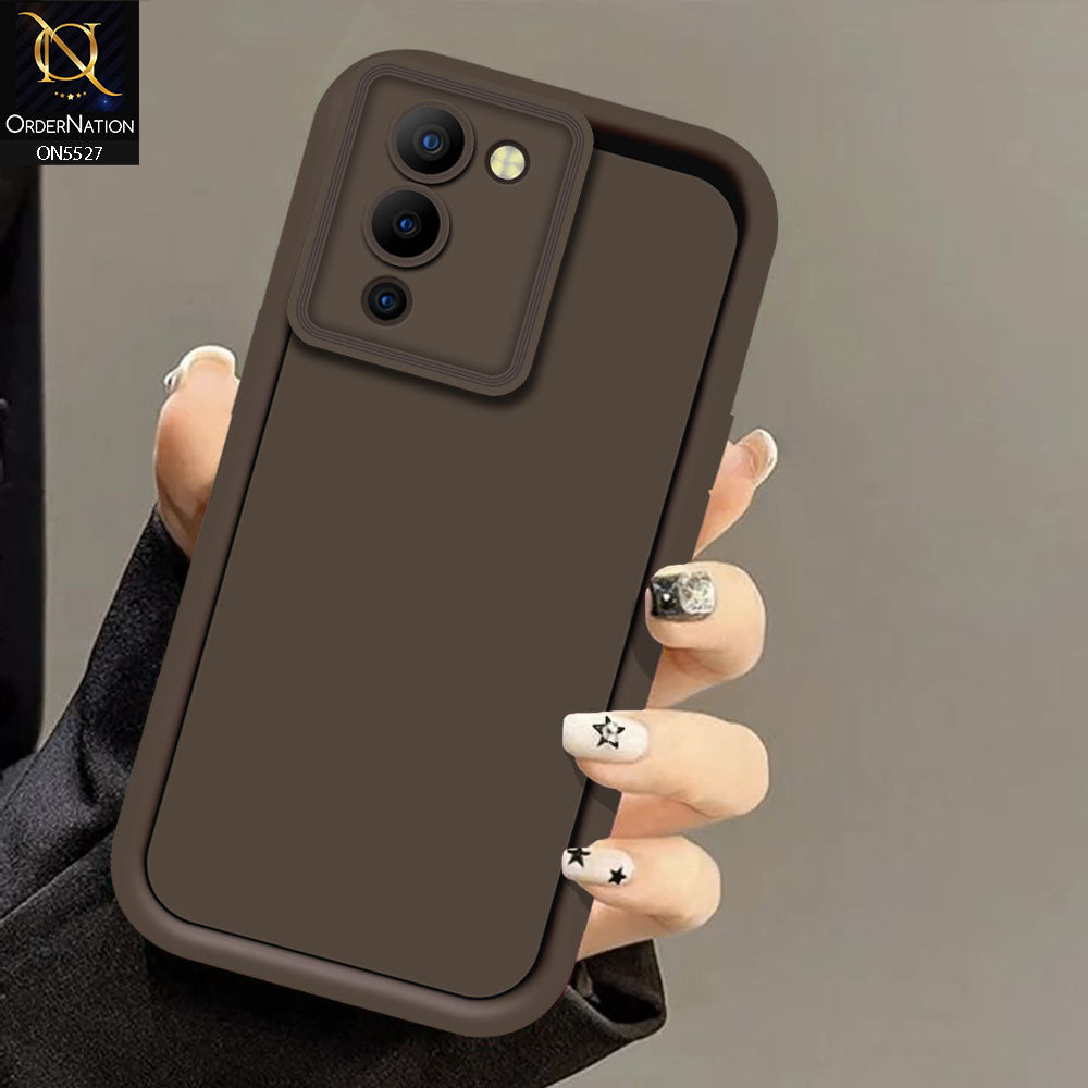 Infinix Note 12 G96 Cover - Brown -Soft Silicone Case With Round Bumper Matte TPU Shockproof Cover