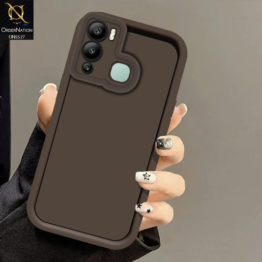 Infinix Hot 12i Cover - Brown -Soft Silicone Case With Round Bumper Matte TPU Shockproof Cover