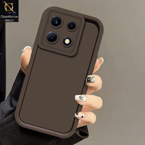 Infinix Note 30 Pro Cover - Brown -Soft Silicone Case With Round Bumper Matte TPU Shockproof Cover