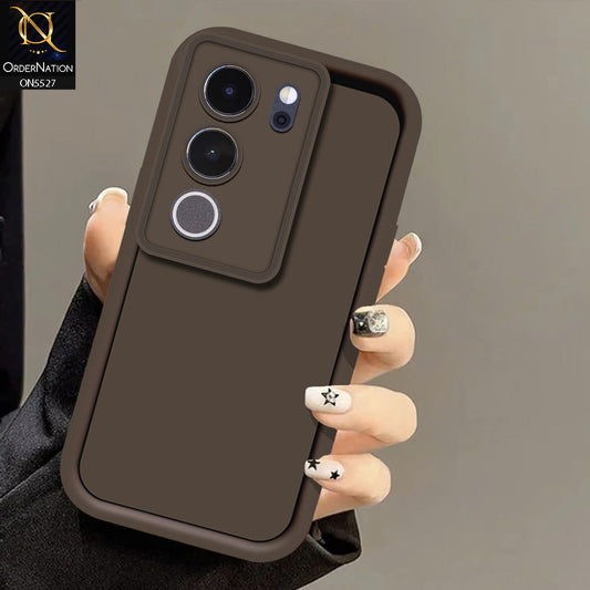 Vivo V29 Cover - Brown -Soft Silicone Case With Round Bumper Matte TPU Shockproof Cover