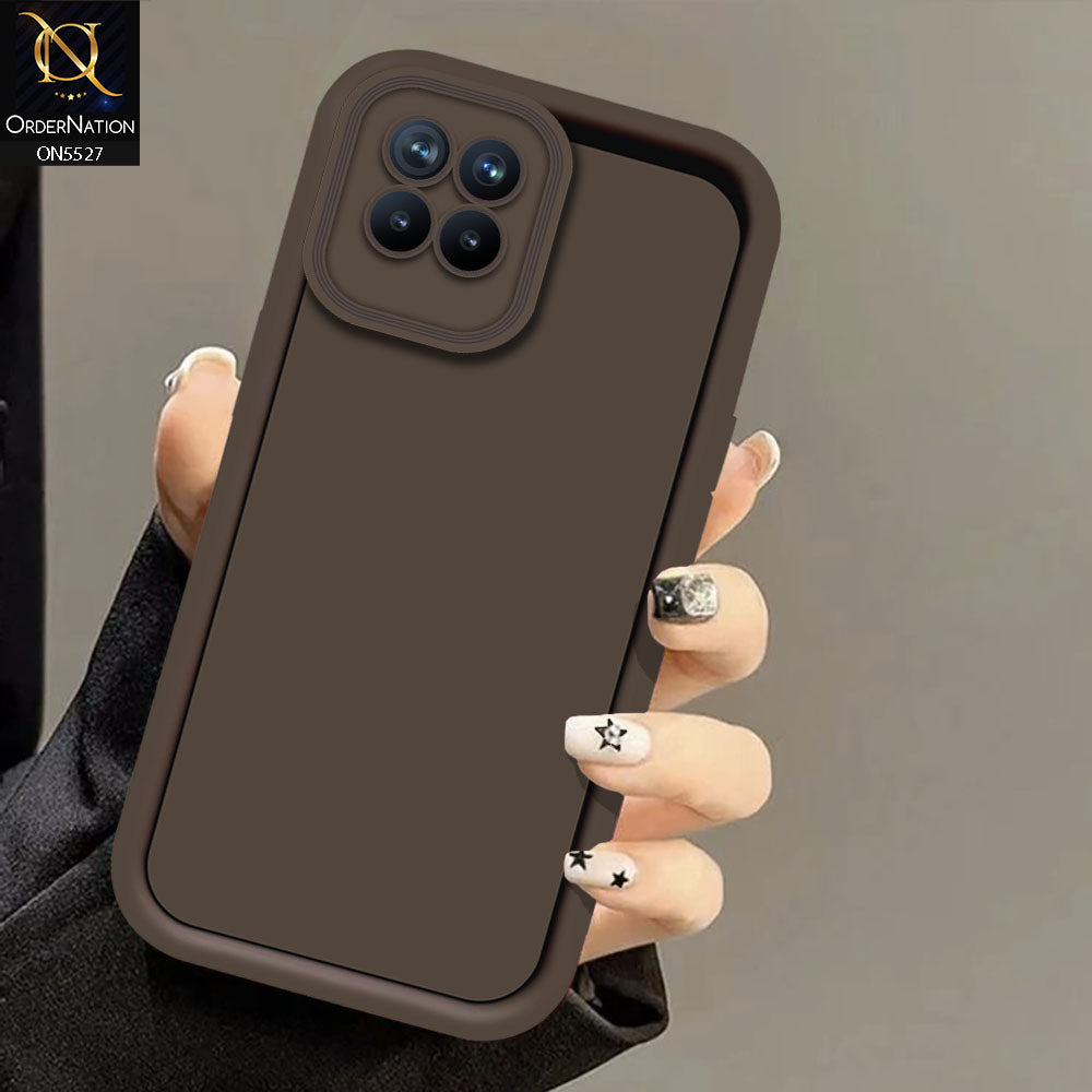 Realme 8i Cover - Brown -Soft Silicone Case With Round Bumper Matte TPU Shockproof Cover