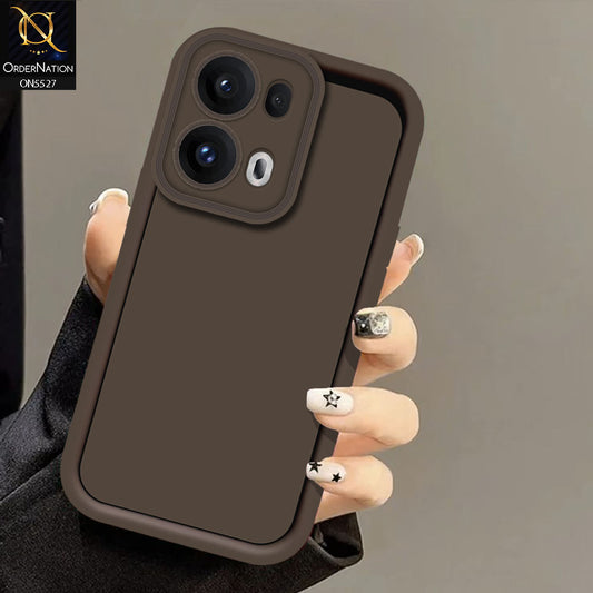 Oppo Reno 13 Pro Cover - Brown -Soft Silicone Case With Round Bumper Matte TPU Shockproof Cover