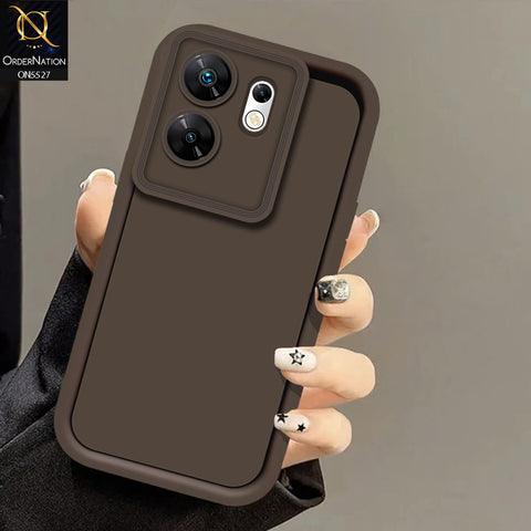 Infinix Zero 30 4G Cover - Brown -Soft Silicone Case With Round Bumper Matte TPU Shockproof Cover