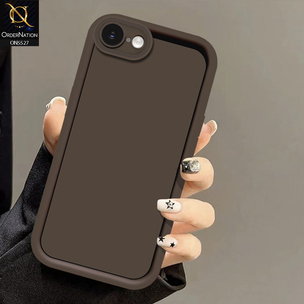 iPhone 16e Cover - Brown -Soft Silicone Case With Round Bumper Matte TPU Shockproof Cover