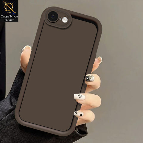 iPhone 16e Cover - Brown -Soft Silicone Case With Round Bumper Matte TPU Shockproof Cover