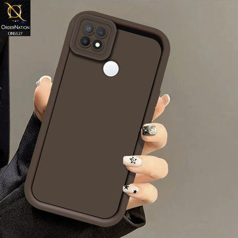 Oppo A15 Cover - Brown -Soft Silicone Case With Round Bumper Matte TPU Shockproof Cover