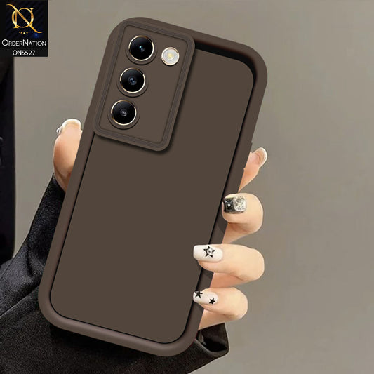 Vivo Y200e Cover - Brown -Soft Silicone Case With Round Bumper Matte TPU Shockproof Cover