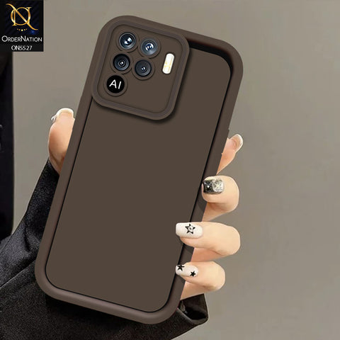 Oppo A94 Cover - Brown -Soft Silicone Case With Round Bumper Matte TPU Shockproof Cover