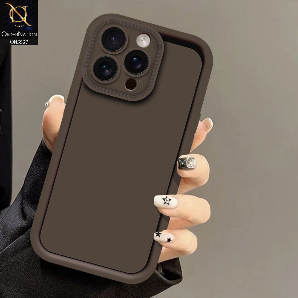 iPhone 15 Pro Max Cover - Brown -Soft Silicone Case With Round Bumper Matte TPU Shockproof Cover