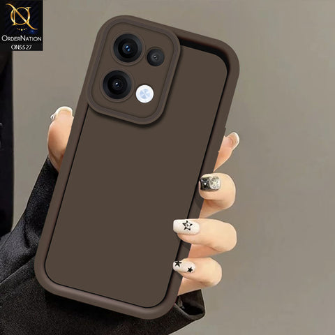 Oppo Reno 13 Cover - Brown -Soft Silicone Case With Round Bumper Matte TPU Shockproof Cover